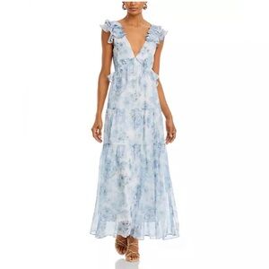AQUA Ruffle Trim Maxi Dress